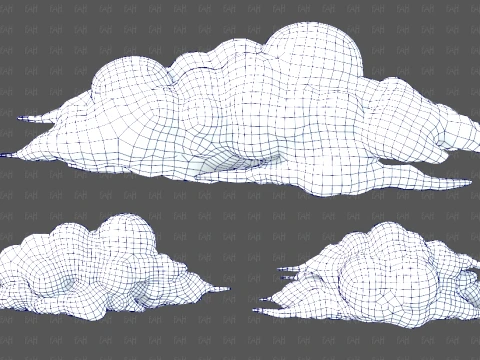 Clouds cartoon V10 3D Model