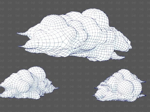 Clouds cartoon V10 3D Model