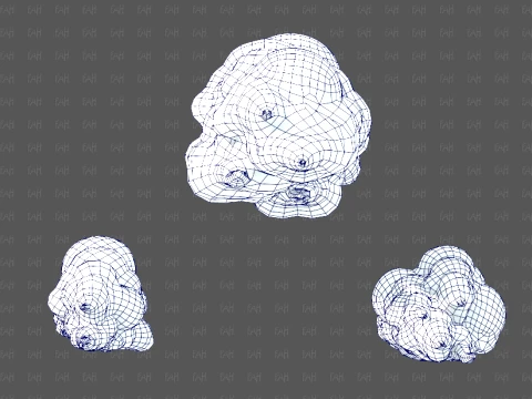 Clouds cartoon V10 3D Model
