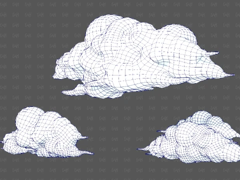 Clouds cartoon V10 3D Model