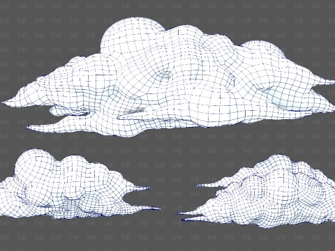 Clouds cartoon V10 3D Model