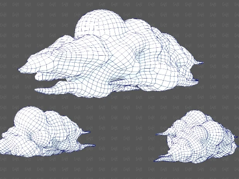 Clouds cartoon V10 3D Model