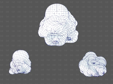Clouds cartoon V10 3D Model