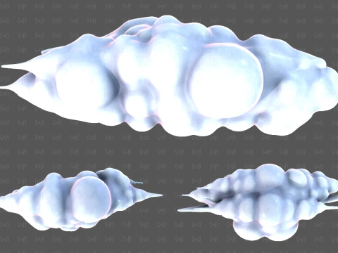 Clouds cartoon V10 3D Model