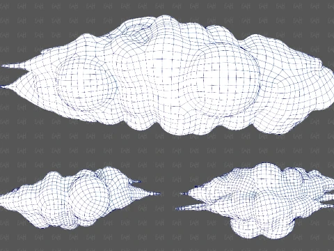 Clouds cartoon V10 3D Model