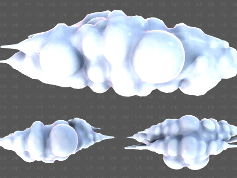 Clouds cartoon V10 3D Model