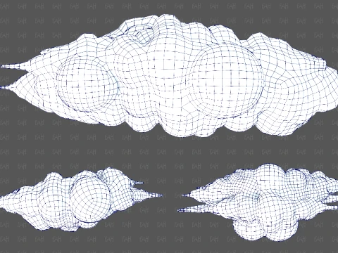 Clouds cartoon V10 3D Model