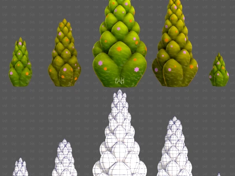 Trees Cartoon V70 3D Model