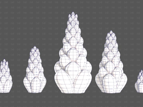 Trees Cartoon V70 3D Model