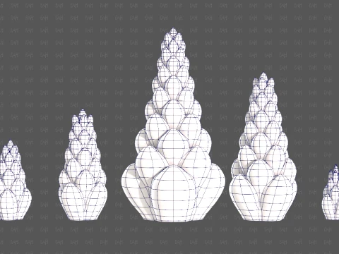 Trees Cartoon V70 3D Model