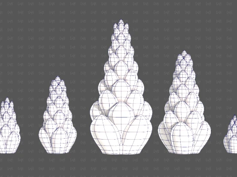 Trees Cartoon V70 3D Model