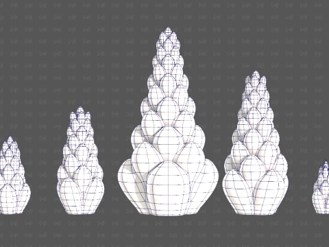 Trees Cartoon V70 3D Model