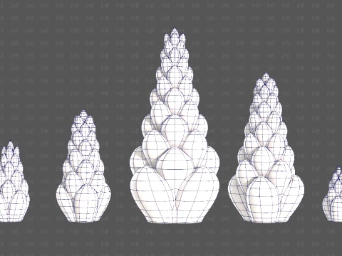Trees Cartoon V70 3D Model