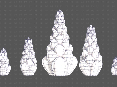 Trees Cartoon V70 3D Model