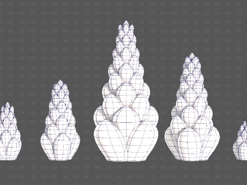 Trees Cartoon V70 3D Model