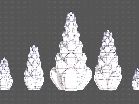 Trees Cartoon V70 3D Model