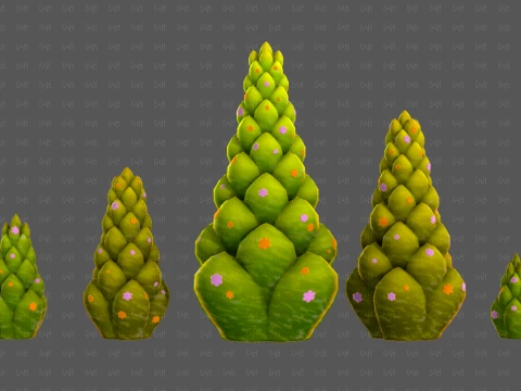 Trees Cartoon V70 3D Model