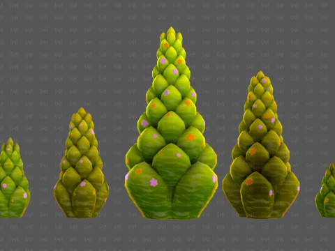 Trees Cartoon V70 3D Model
