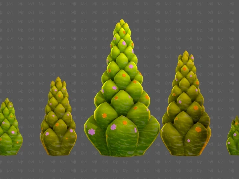 Trees Cartoon V70 3D Model