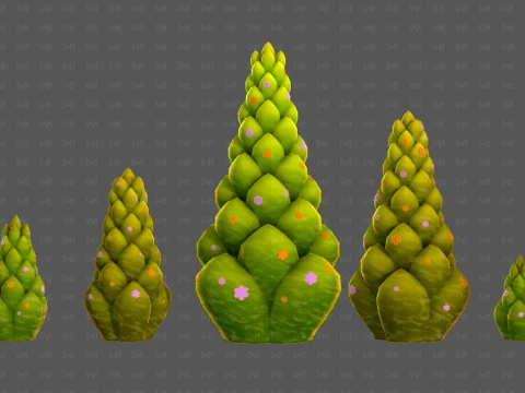 Trees Cartoon V70 3D Model