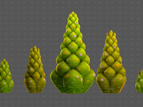 Trees Cartoon V70 3D Model