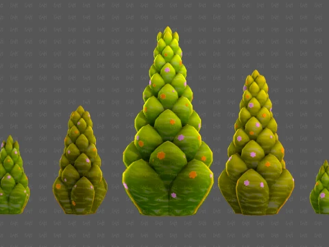 Trees Cartoon V70 3D Model