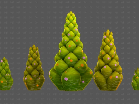 Trees Cartoon V70 3D Model