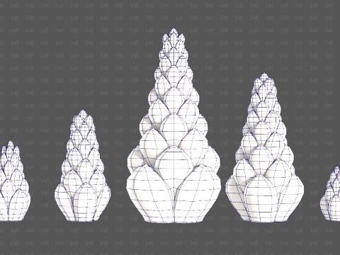 Trees Cartoon V70 3D Model