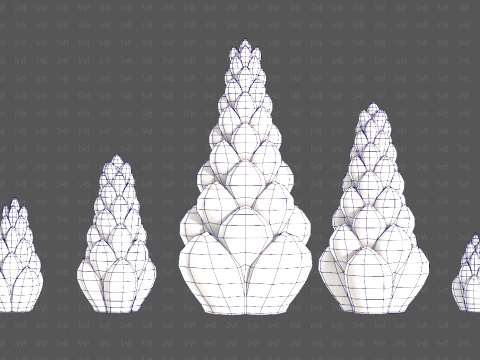 Trees Cartoon V70 3D Model
