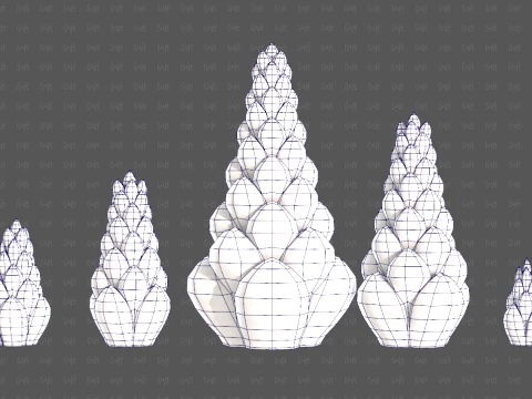 Trees Cartoon V70 3D Model