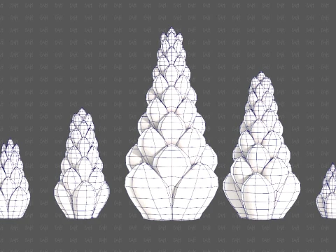 Trees Cartoon V70 3D Model