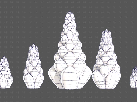 Trees Cartoon V70 3D Model