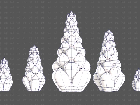 Trees Cartoon V70 3D Model
