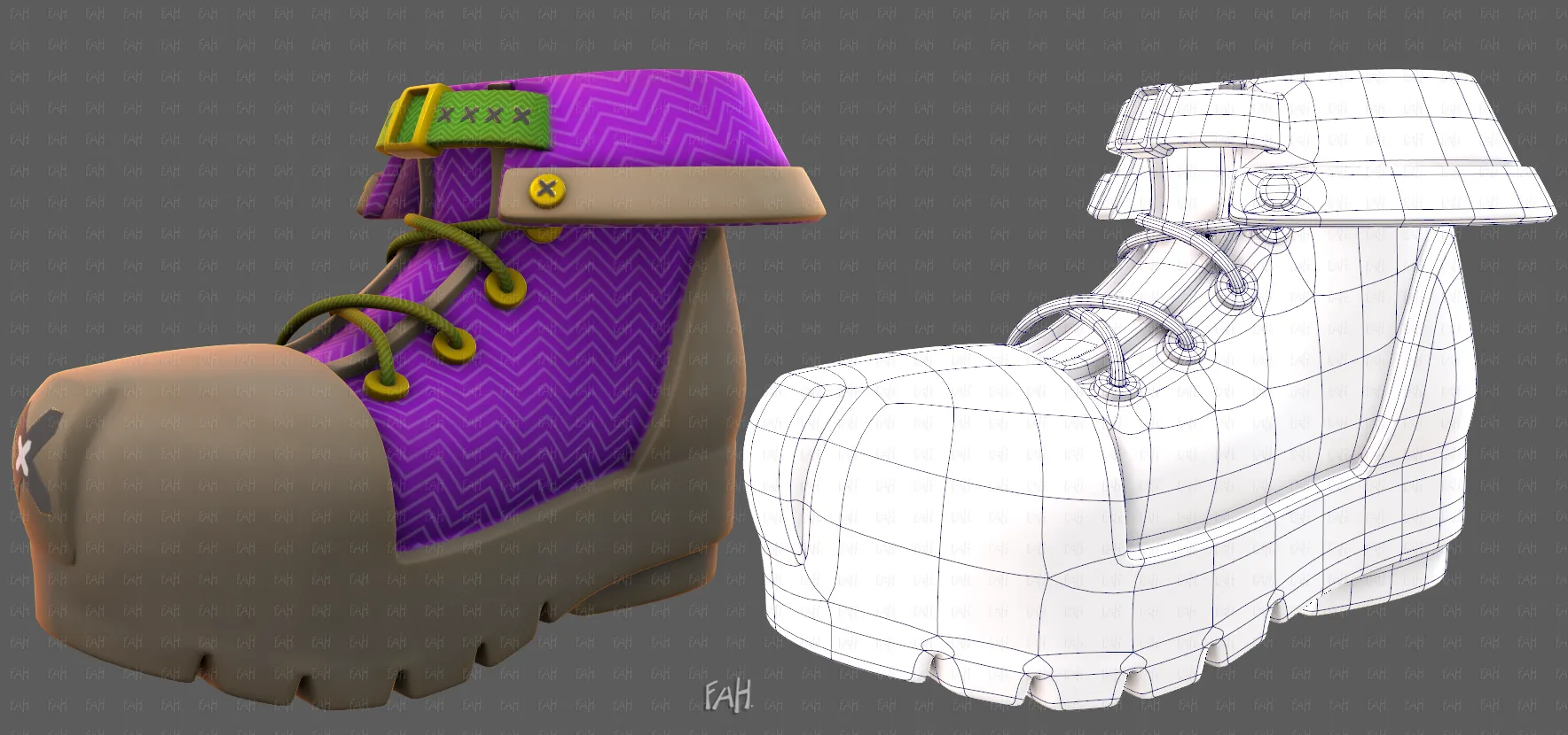 Shoes cartoonV65 3D Model .c4d .max .obj .3ds .fbx .stl .blend