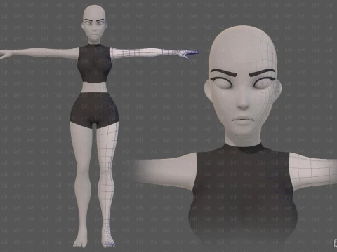 Malha base mulher 25 Modelo 3D