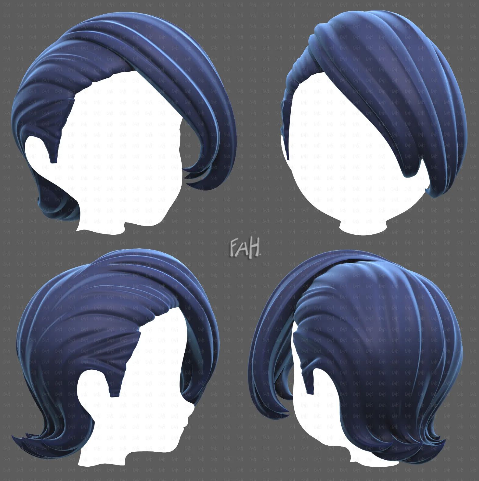 Base Hair for Boy V74 3D Model .c4d .max .obj .3ds .fbx .stl .blend 