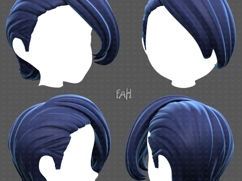 Base de cheveux pour garçon V74 Modèle 3D