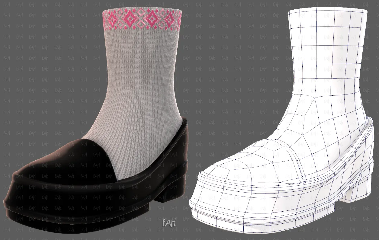 Shoes cartoonV66 3D Model .c4d .max .obj .3ds .fbx .stl .blend