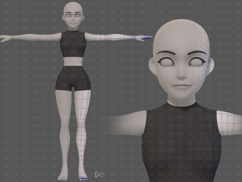 Base mesh woman 26 Modello 3D