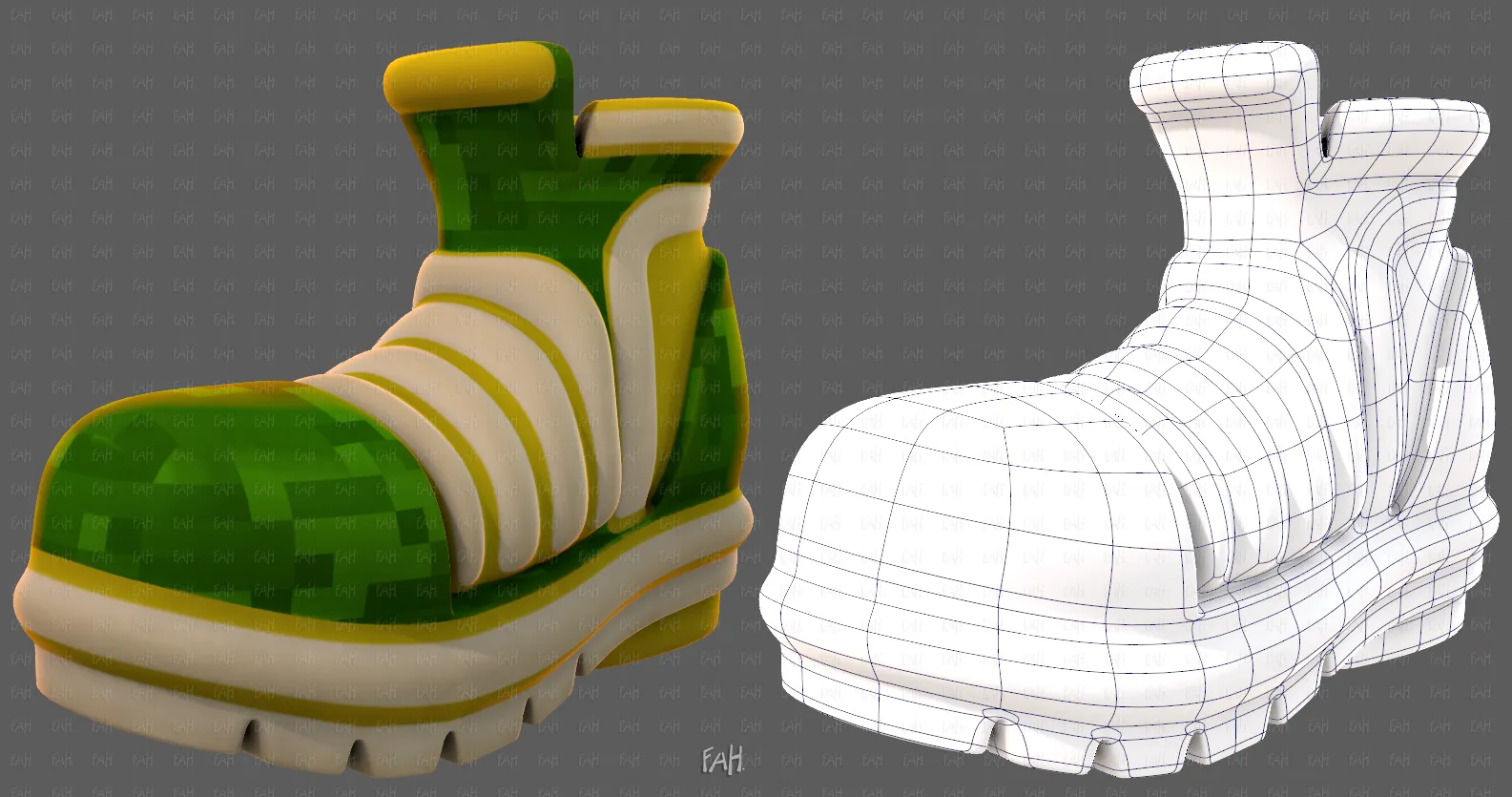 Shoes cartoonV67 3D Model .c4d .max .obj .3ds .fbx .stl .blend