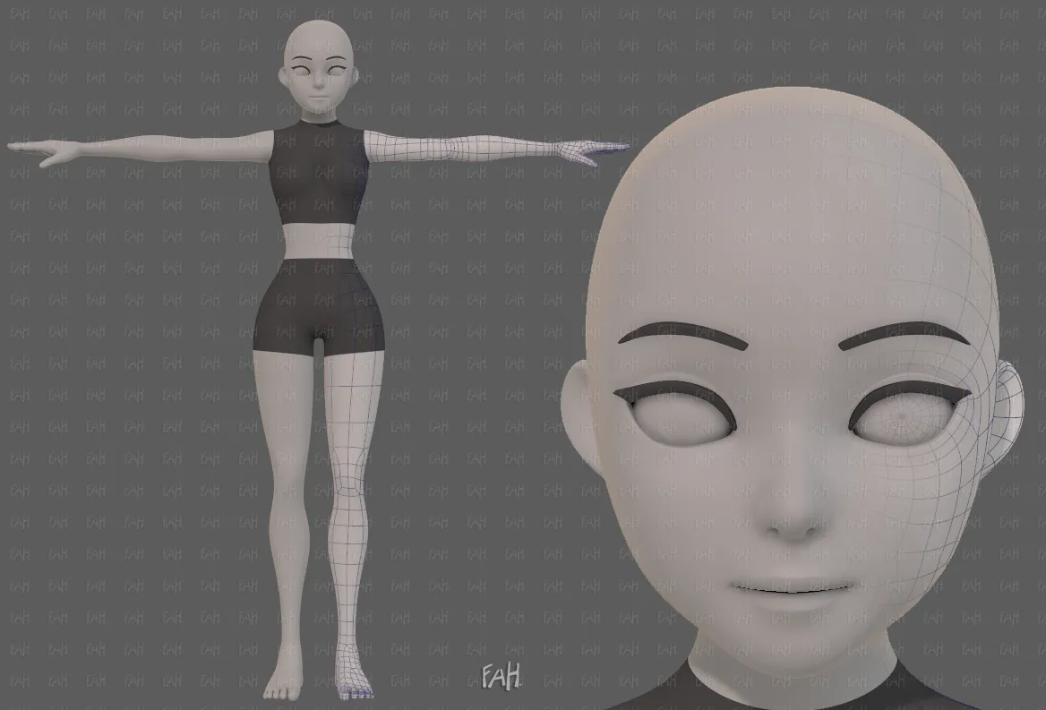 Base mesh woman 27 3D Model .c4d .max .obj .3ds .fbx .stl .blend 