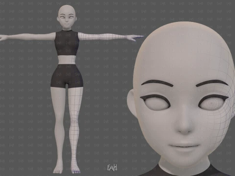 Base mesh woman 27 3D Model