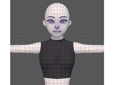 Base mesh woman 27 3D Model