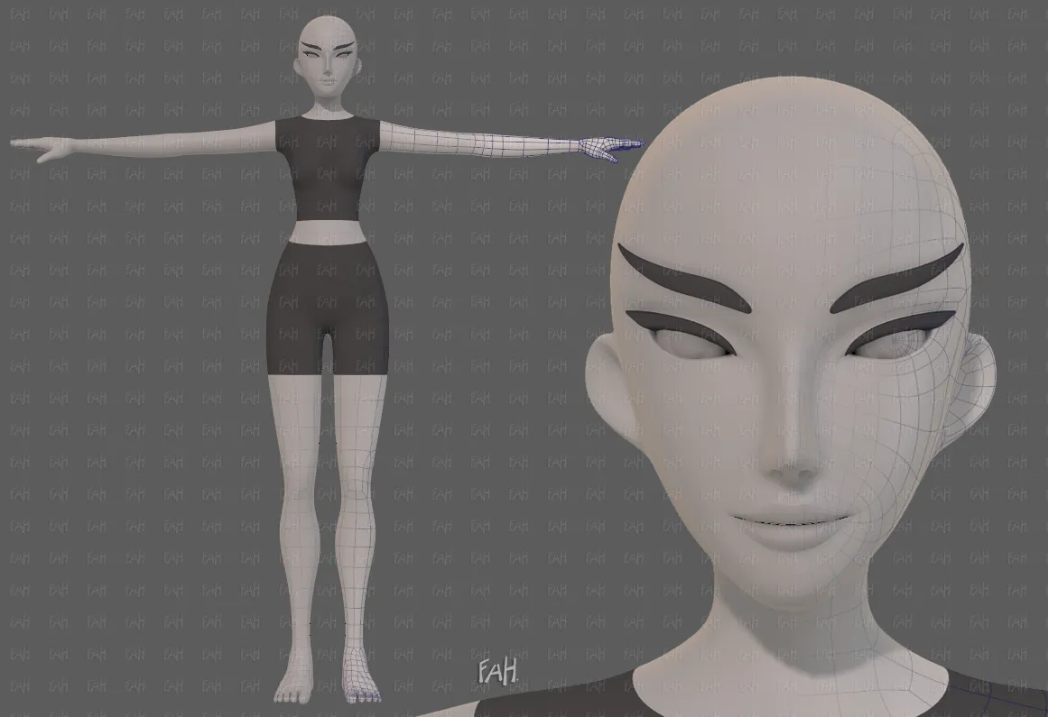 Base mesh woman 28 3D Model .c4d .max .obj .3ds .fbx .stl .blend 