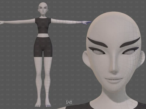 Base mesh woman 28 3D Model