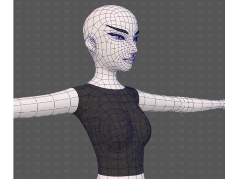 Base mesh woman 28 3D Model