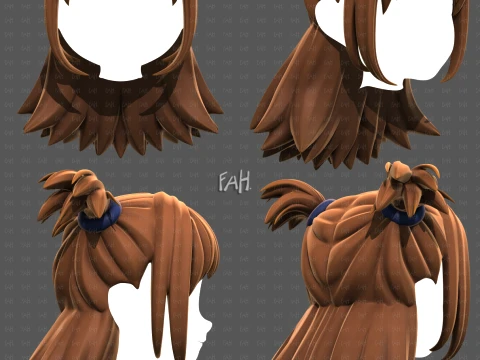 Base Hair for girl V76 3D Model