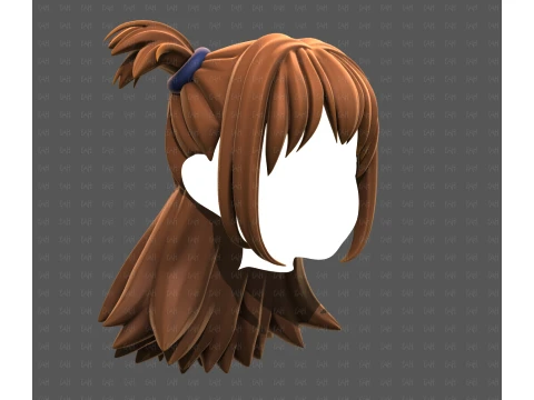 Base Hair for girl V76 3D Model