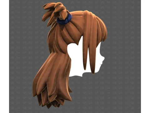 Base Hair for girl V76 3D Model