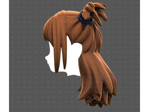 Base Hair for girl V76 3D Model